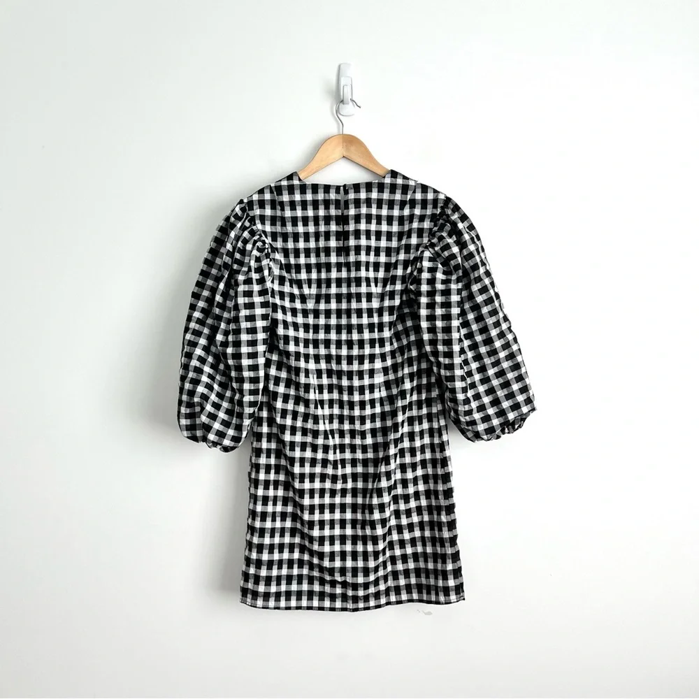 J. Crew Puff-Sleeve Mini Dress in Textured Plaid - Picture 10 of 10